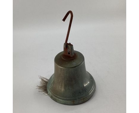 A vintage brass door bell on S hook 