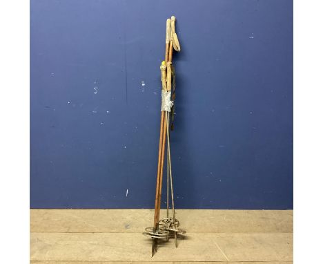 Two pairs of vintage ski poles, larger by Rennmodel 140cm 