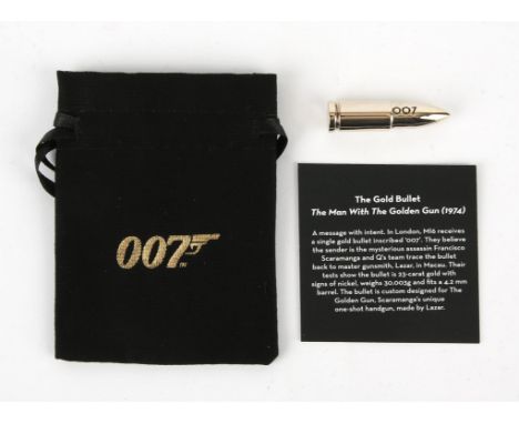 James Bond The Man With the Golden Gun - A licensed Replica Bullet 1:1 scale based on the prop bullet in the Bond Archive. Li