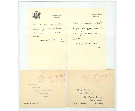 Winston Churchill (1874-1965) a pair of Autograph Letters Signed, 1953,1954  both letters appear to have been sent to the sam