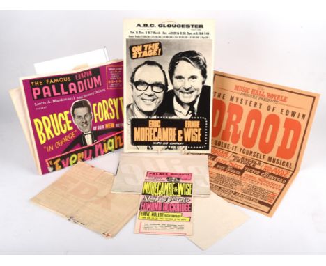Morecambe and Wise: nine related theatre and advertising posters -  includes, Lord John Sangers 'New Production, Circus & Var