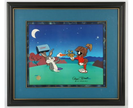 Warner Bros. Signed Chuck Jones "Peace and Carrots" Animation Art Cel - Bugs Bunny and Marvin The Martian, Signed by artist a