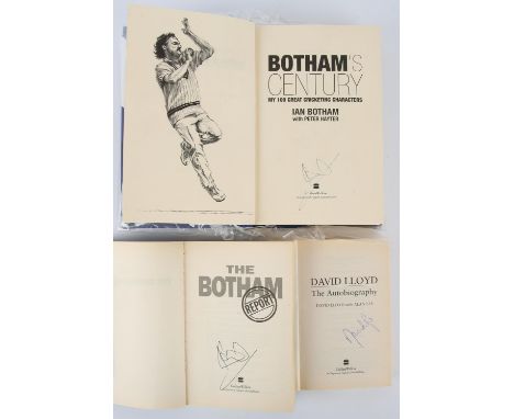 England Cricket: Three Signed hardback and paperback books  BOTHAM (Ian) and Peter Hayter. Bothams Centenary: My 100 Great Cr