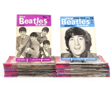 The Beatles  The Beatles Book (also known as Beatles Monthly) - a near complete run of fifty-eight monthly issues, from No. 1