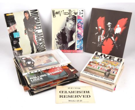 Large collection of music concert programmes - Programmes include, Eric Clapton, David Bowie (The Glass Spider Tour), The Rol