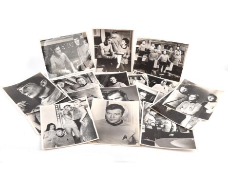 Star Trek a group of eighteen black and white publicity photographs, mostly from the original science-fiction television seri