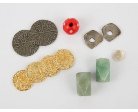 Pirates Of The Caribbean: On Stranger Tides (2011) -  Collection of crowd hand props, including jade beads and metal coins ac