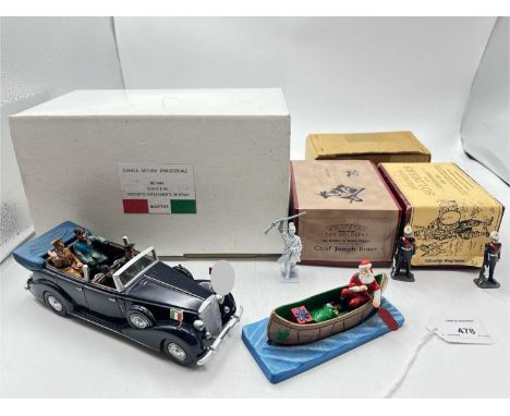 Allotoys [Italy] 1/30th Scale Military Vehicles, comprising: Lancia Astura Ministeriale [Mussolini`s Staff Car] - Complete wi