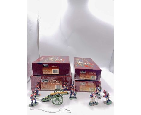 Britains, Napoleonic Series Waterloo Range, comprising: Set 00289 - French Imperial Guard with Cannon, Set 00151 - French Com