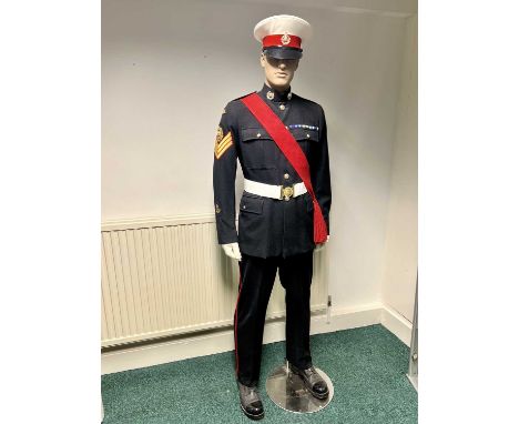 Militaria - Royal Marine Colour Sergeants Uniform, Circa, 1970's, comprising: Full No.1 Uniform - Jacket with Rank Badges, Pe