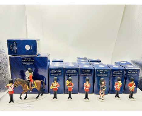Corgi Icon Range, 75mm Scale Factory Painted Figures, comprising: Scots Guards Regimental Band - 16 x Scots Guards Musicians 