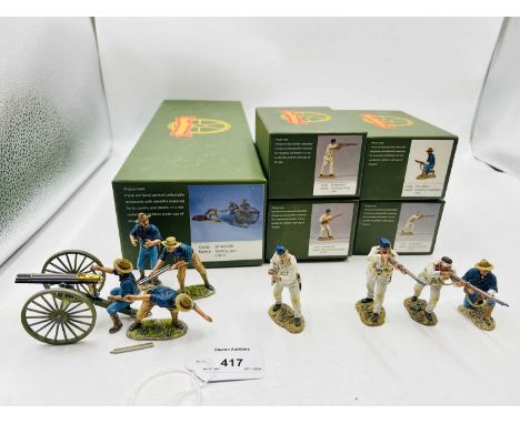 Team Miniatures [China], Peking,1900 [Boxer Rebellion] Series, comprising: 3 x British Infantry Types, 1 x U.S. Infantry Type