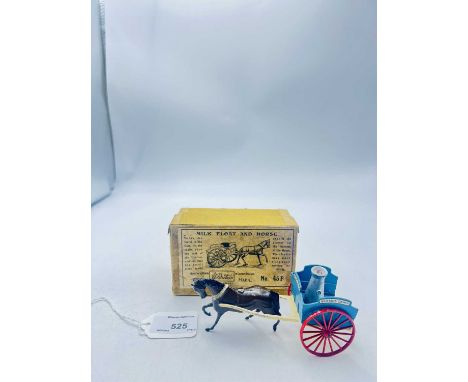 Britains - Set 45F - Milk Float, [Pre War Version], comprising: Pale Blue / Cream Cart with Red Wheels, Milk Churn with Separ