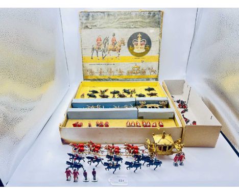 John Hill &amp; Co - Small Scale Coronation Series, circa, 1953 - Box D [Procession], comprising: Gilt Coronation Coach with 