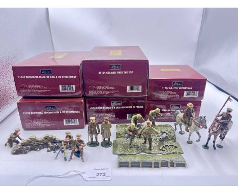 Britains - World War 1 Range - [2004], comprising: Set 41104 - German "Over the Top" [4 figure vignette], Set 41107 - U.S. Ca