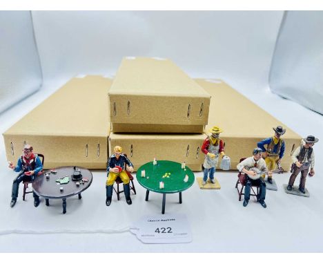 Minimen Figurines by Figarti Designer Jack Updyke, The Old West Range, 2004, comprising: Set - Old West Saloon Fiures &amp; A