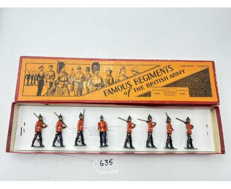 Britains - Set 1580 - The Kings Shropshire Light Infantry [1938 version], comprising: Marching Empty Handed Officer &amp; 7 x