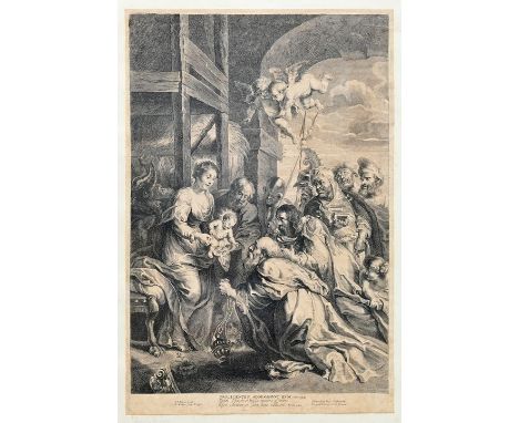 Witdoeck (Witdouc), Jan. Geb. um 1615 AntwerpenAnbetung der Heiligen drei Könige. Kupferstich nach P. P. Rubens , auf Bütten,