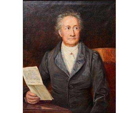 Unbekannter Künstler, 20. Jh.Portrait Johann Wolfgang von Goethe (Kopie nach J.K. Stieler, 1828). Öl auf Leinwand. Unsigniert