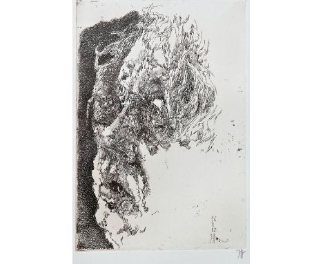 Janssen, Horst (Hamburg 1929 - 1995)"Selbstportrait elegisch". Radierung, 1982. Unten rechts in der Platte signiert und datie