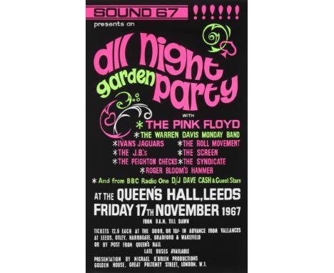 Pink FloydAn 'All Night Garden Party' Concert Poster, 1967printed on paper for the concert at the Queen's Hall, Leeds, Friday