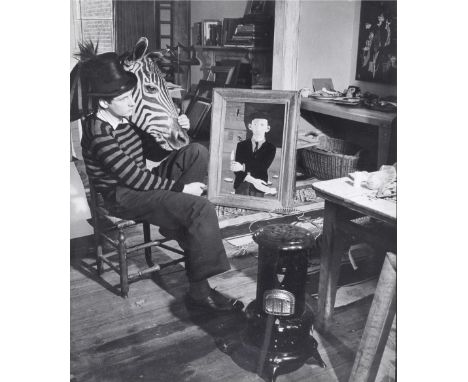 Ian Gibson Smith Lucian Freud In His Studio With Zebra Head, circa 1943vintage silver gelatin photographic print, mounted, fr