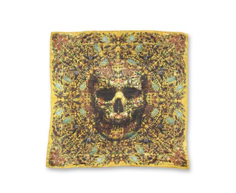 Damien Hirst (born 1965) and Alexander McQueen (1969-2010)'Tityus Big Skull' Large Silk Scarf, 2014yellow silk ground with in