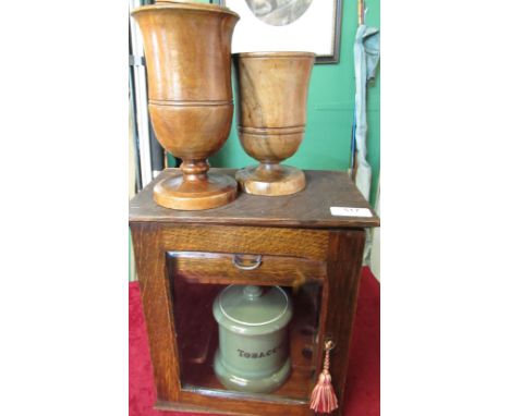 Teenage Cancer Trust Fundraiser - Edwardian oak smokers cabinet with beveled edge glazed door complete with fitted interior ,