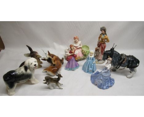 Coalport "Linda" and various other figures including Goebel, Capodimonte, Royal Worcester etc 