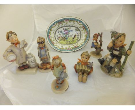 Six various Goebel Hummel figures and a Coalport oval dish