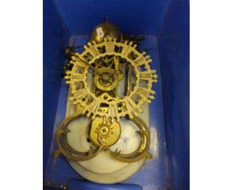 A 19th Century brass skeleton clock with single fusee movement, anchor escapement, striking on a bell