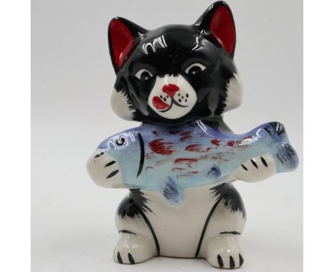 Lorna Bailey cat, Pikey, no cracks or chips, H: 15 cm. UK P&amp;P Group 1 (£16+VAT for the first lot and £2+VAT for subsequen
