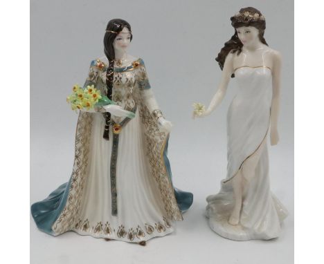 Two Royal Worcester figurines, Daughter of Erin and A New Dawn, no cracks or chips. UK P&amp;P Group 3 (£30+VAT for the first