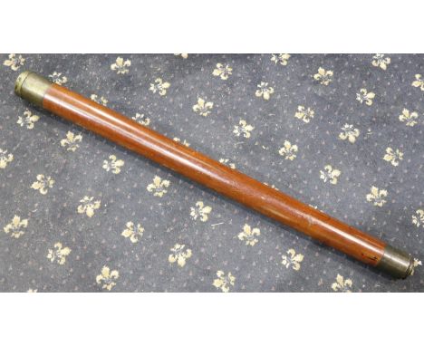 Victorian brass and wood Watchmans telescope, L: 98 cm. UK P&amp;P Group 2 (£20+VAT for the first lot and £4+VAT for subseque