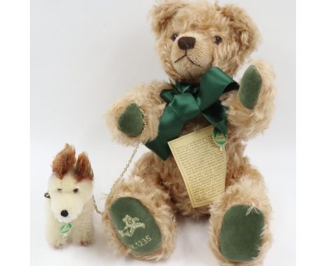 Hermann Max and Fox, bear with pet fox terrier on a lead, limited edition 1235/1500. UK P&amp;P Group 2 (£20+VAT for the firs