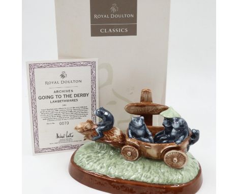 Boxed Royal Doulton Archives Going to the Derby limited edition with certificate, no cracks or chips. UK P&amp;P Group 2 (£20