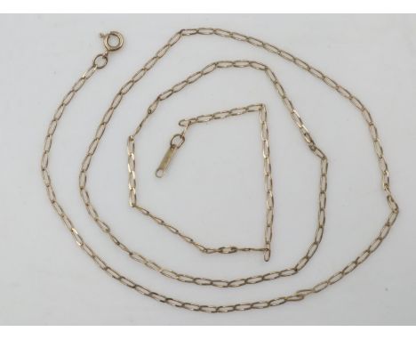 9ct gold fine-link neck chain, L: 46cm, 1.2g. UK P&amp;P Group 0 (£6+VAT for the first lot and £1+VAT for subsequent lots)