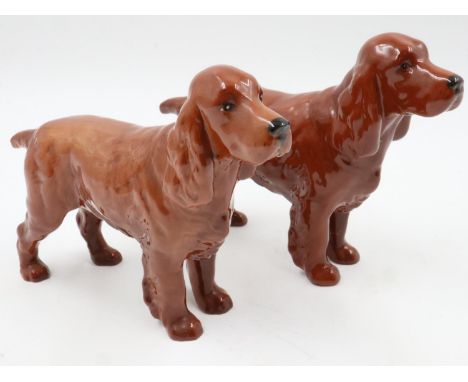 Two Beswick dogs, Spaniel Horseshoe Primula, no cracks or chips, L: 21 cm. UK P&amp;P Group 2 (£20+VAT for the first lot and 