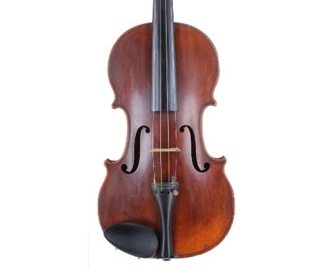 French violin stamped D. Nicolas Aine, á la Ville de Cremonne to the inner back, the one piece back of faint fine/medium curl