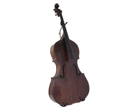 Fine 18th century Italian double bass by Pietro Pallotta circa 1790, unlabelled, the back of faint medium curl with similar w