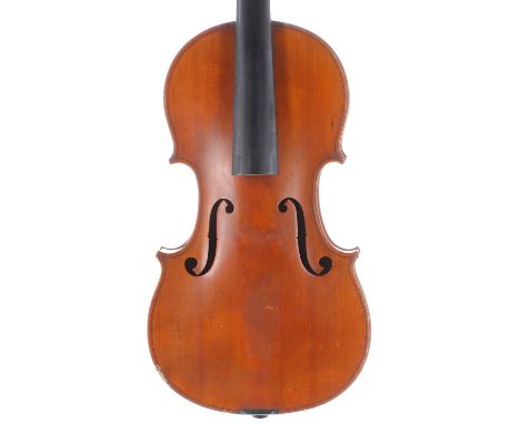 Good French violin stamped Breton Brevete de S.A.R.M to the inner back, also stamped Breton on the button, the one piece back