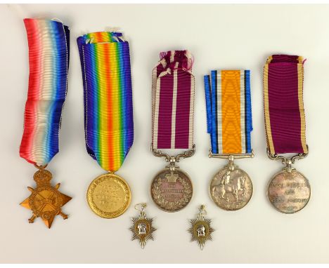 WWl Meritorious Service & Long Service Good Conduct medal Group compising British War and Victory medals, to Lieut T Coop. 19