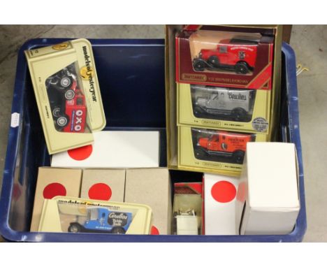 A box of various scale model cars and other vehicles to include Models of Yesteryear 