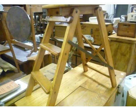 A vintage set of fruit wood dresser steps