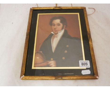 An oil painting portrait of 19th century admiral, Sir John Franklin, Arctic explorer, born 1786, died 1847