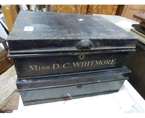 Two vintage metal storage tins