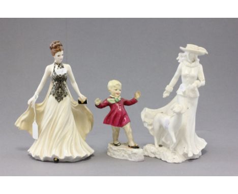 Two Royal Worcester porcelain figures; January modelled by F. G Doughty together with Grace modelled by Richard Moore