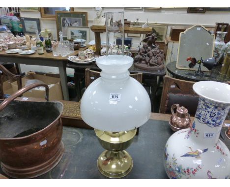 An Aladin No23 oil lamp; complete with chimney and shade