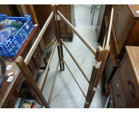 Vintage Pine Three Fold Clothes Airer