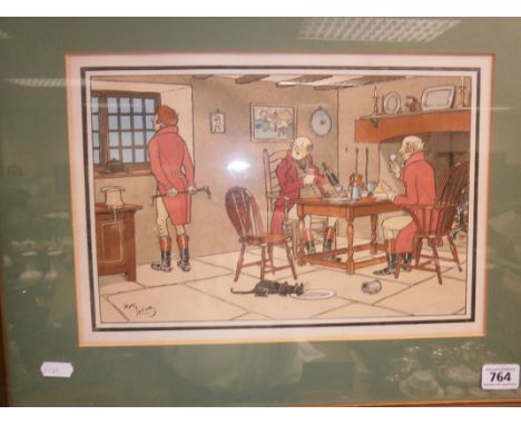 Harry Elliott; a framed print of Huntsman having dinner
